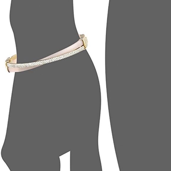 MICHAEL KORS Pink Acetate Pavé Gold-Tone Blush Bangle Bracelet! - Picture 4 of 5